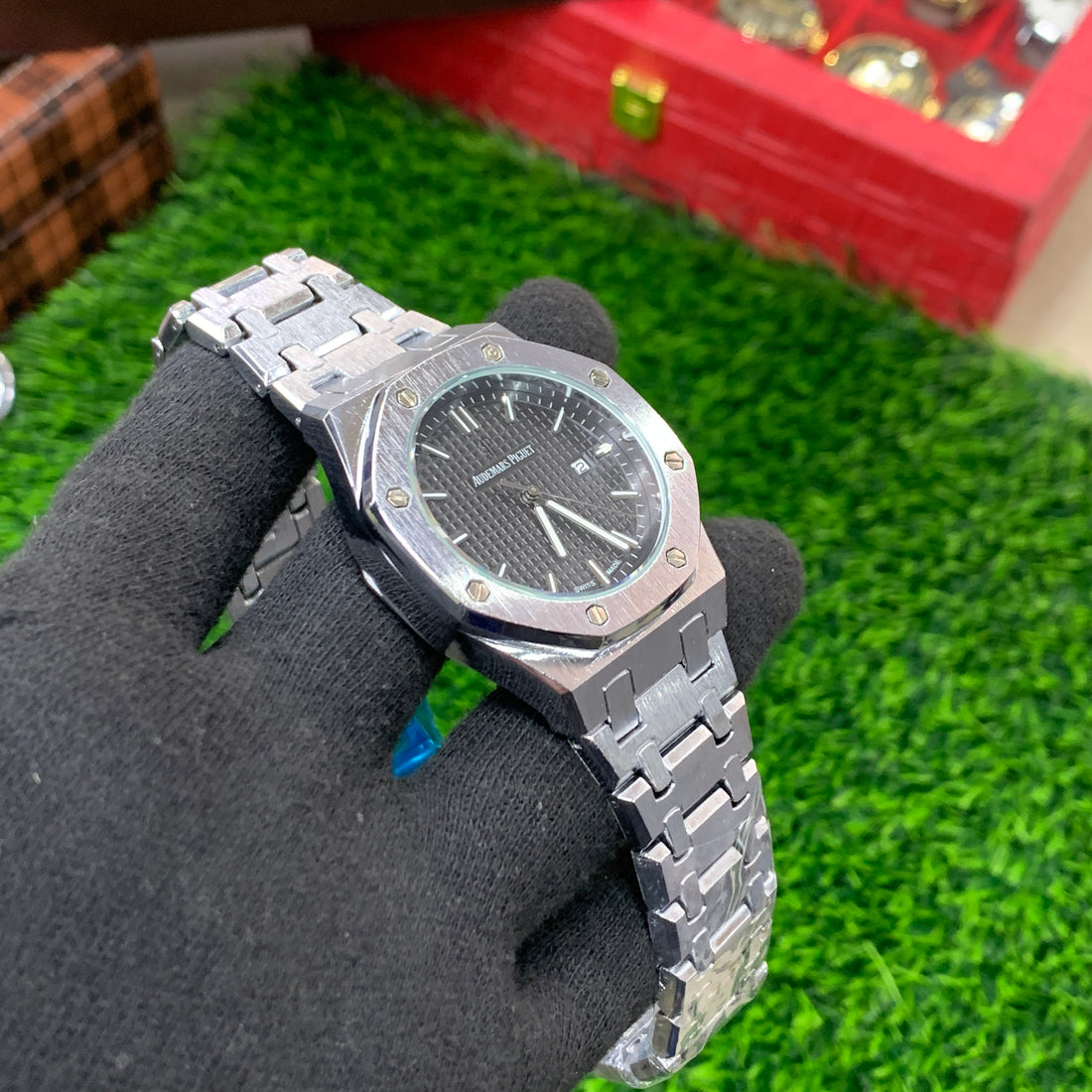 AP Silver with Black Dial Master Quality