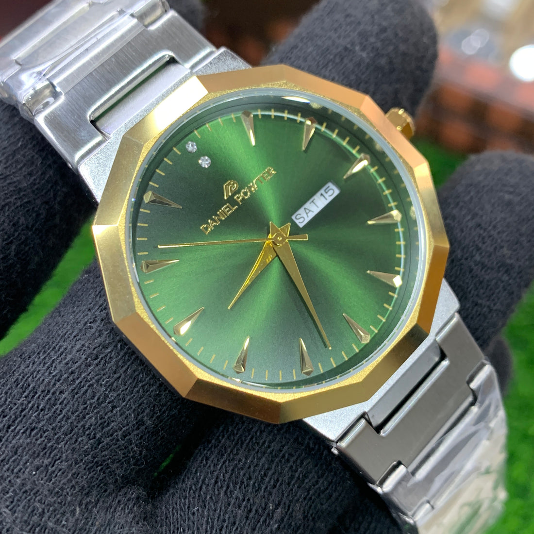 Daniel Powter DP - Premium Silver with Green Dial