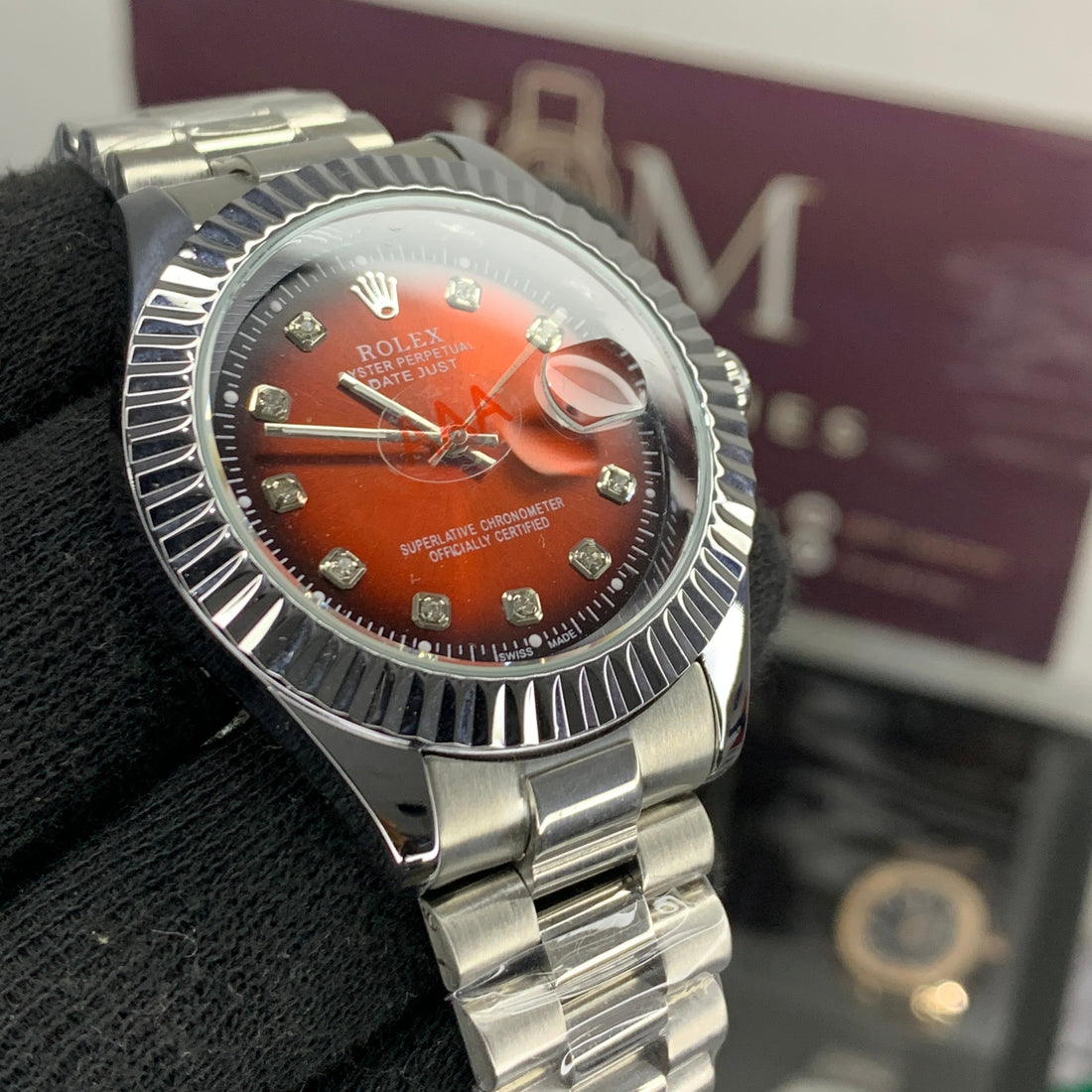 RLX - Datejust Silver with Red dial - A+ Quality