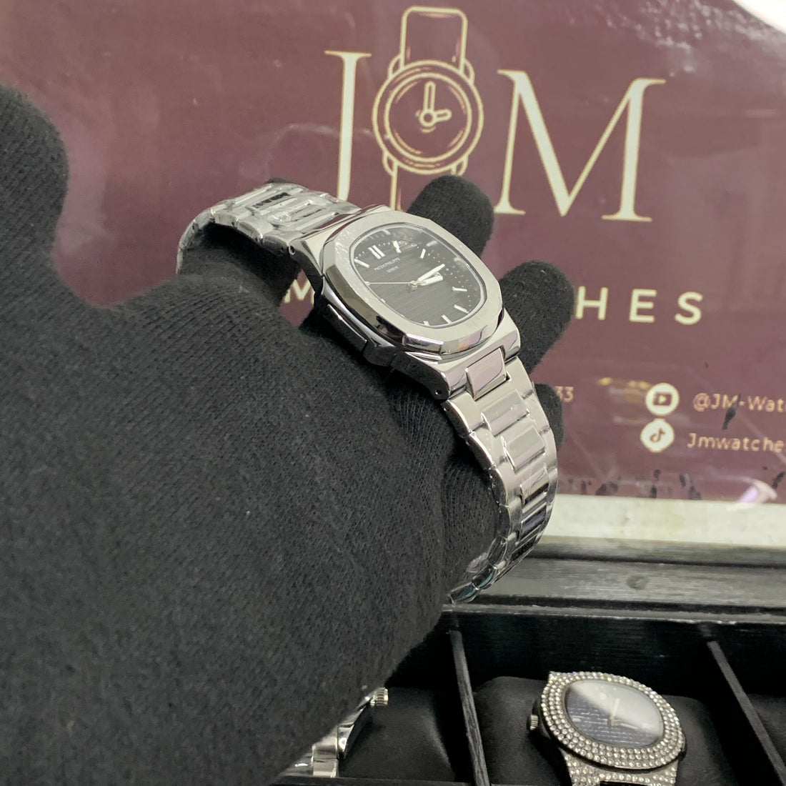 PP – Nautilus Silver with Black dial (A+ quality)